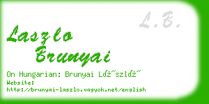 laszlo brunyai business card